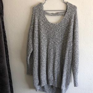 Grey knit oversized sweater